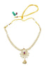Premium Gold Finish Interchangeable (3 colours) AD Necklace Set 16706N