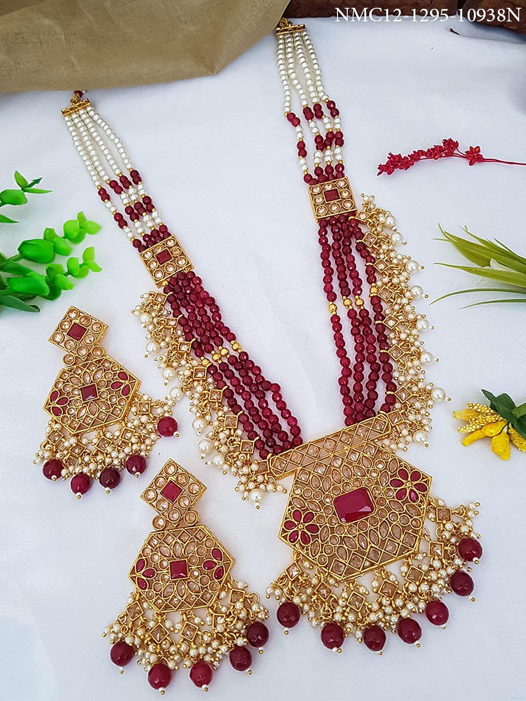 Premium Gold Finish LCT Stones Rani Long Hara Set 10938n - Griiham