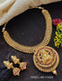 Premium Gold Finish Laxmi Short Necklace set with CZ stones 5360N