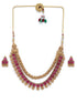 Premium Gold Finish Layered Necklace Set with CZ Stones 22103N