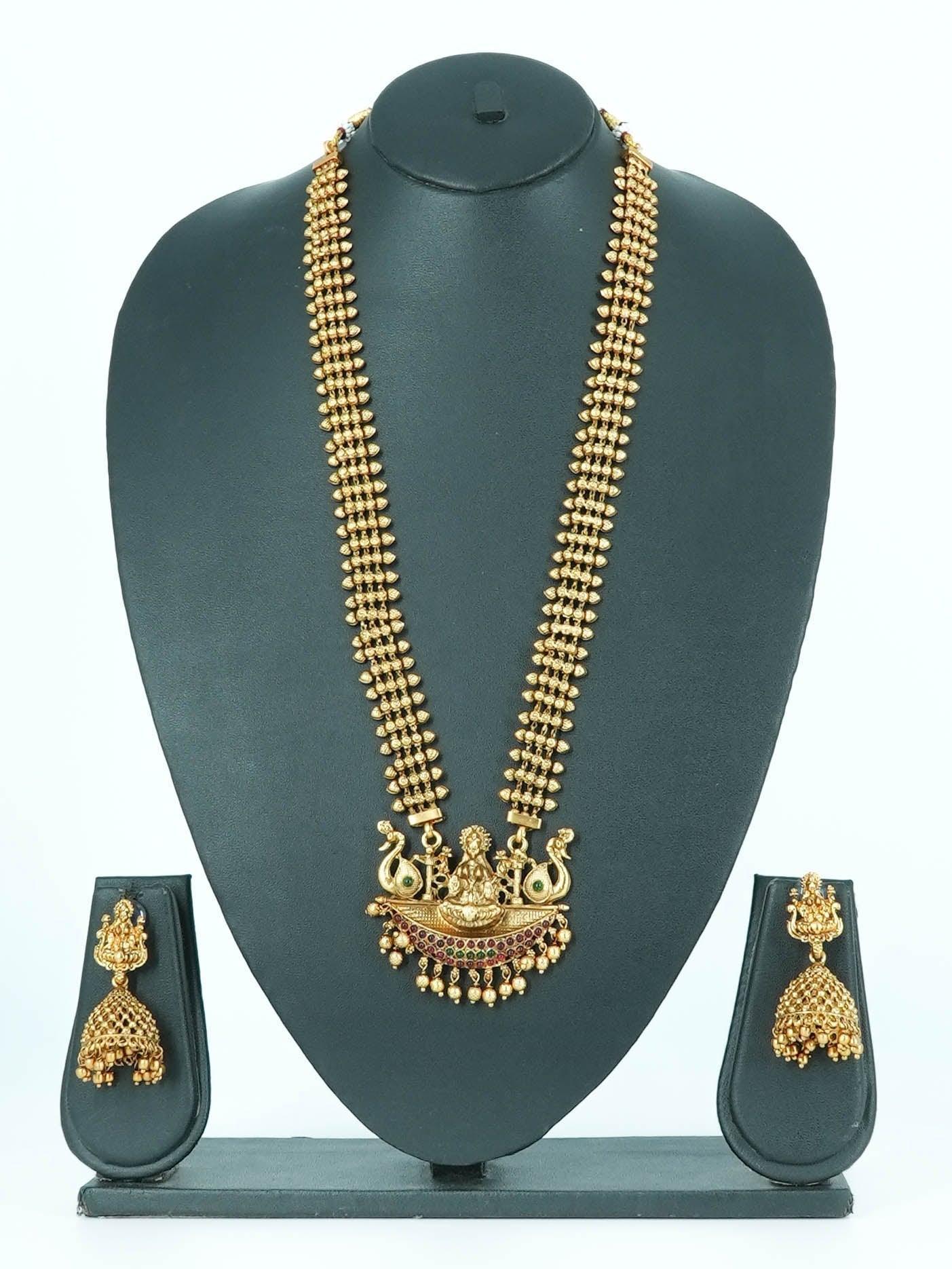 Premium Gold Finish Long necklace set 12279N