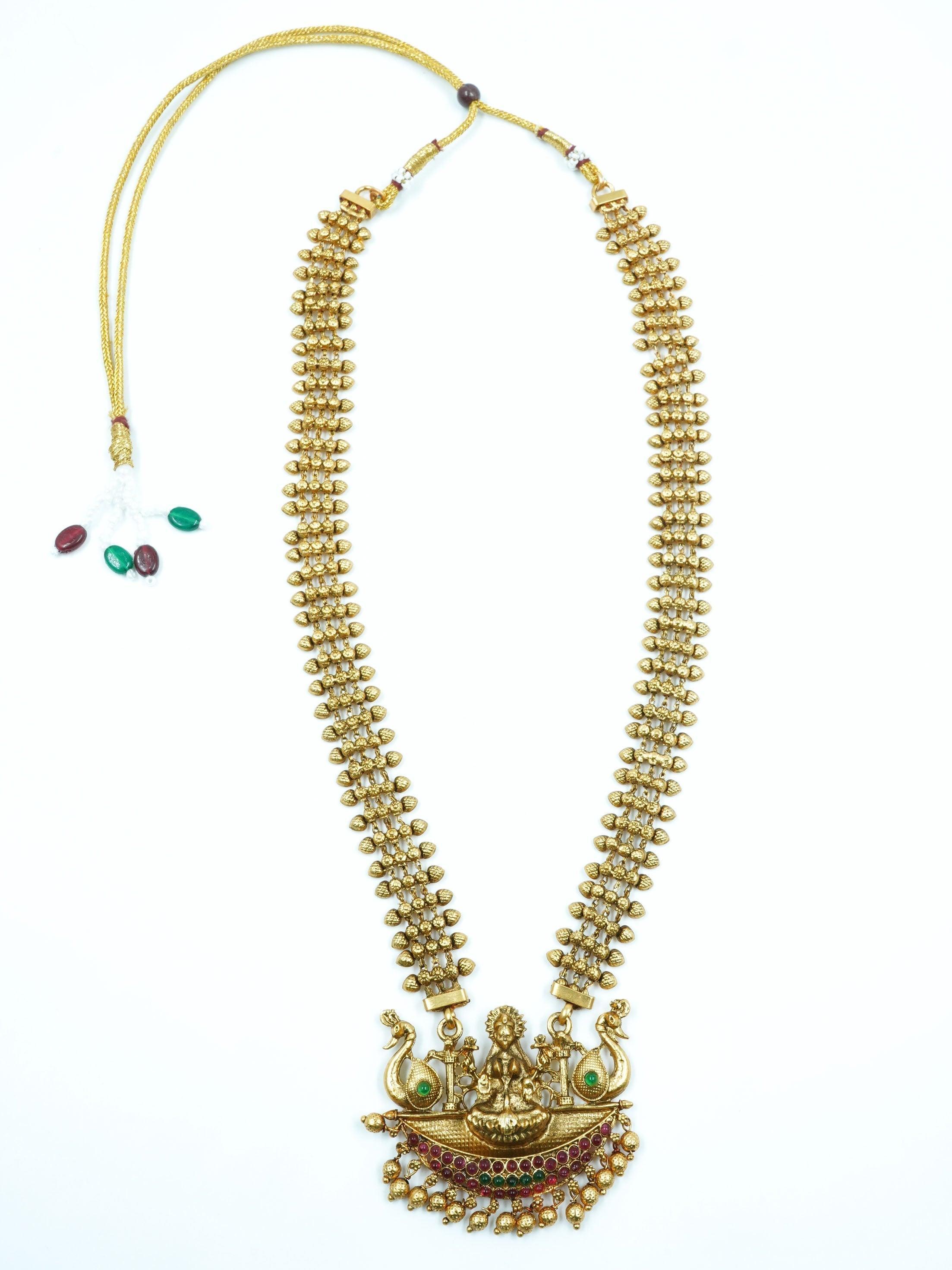 Premium Gold Finish Long necklace set 12279N - Griiham