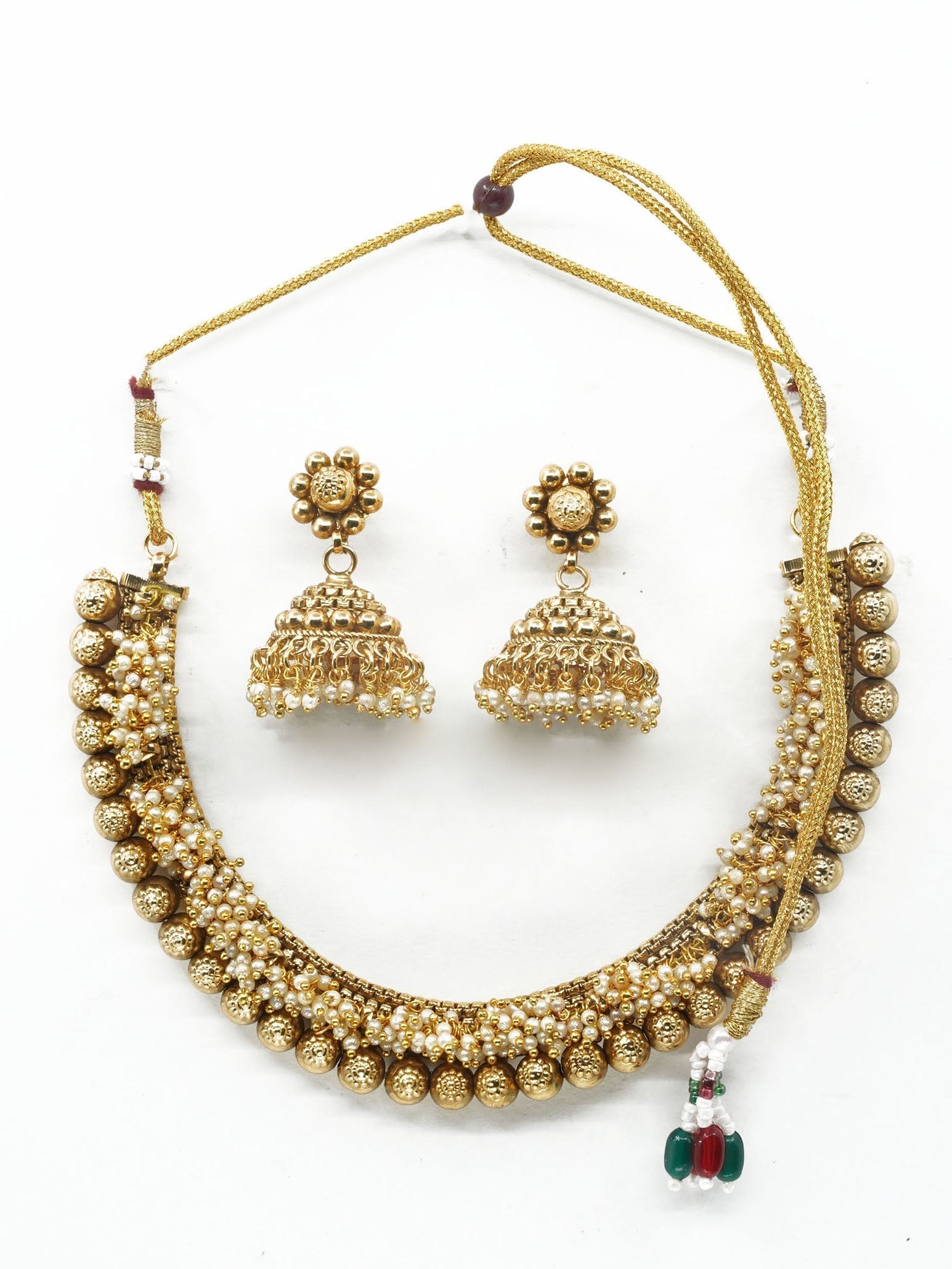Premium Gold Finish Medium Gundu necklace 10766N