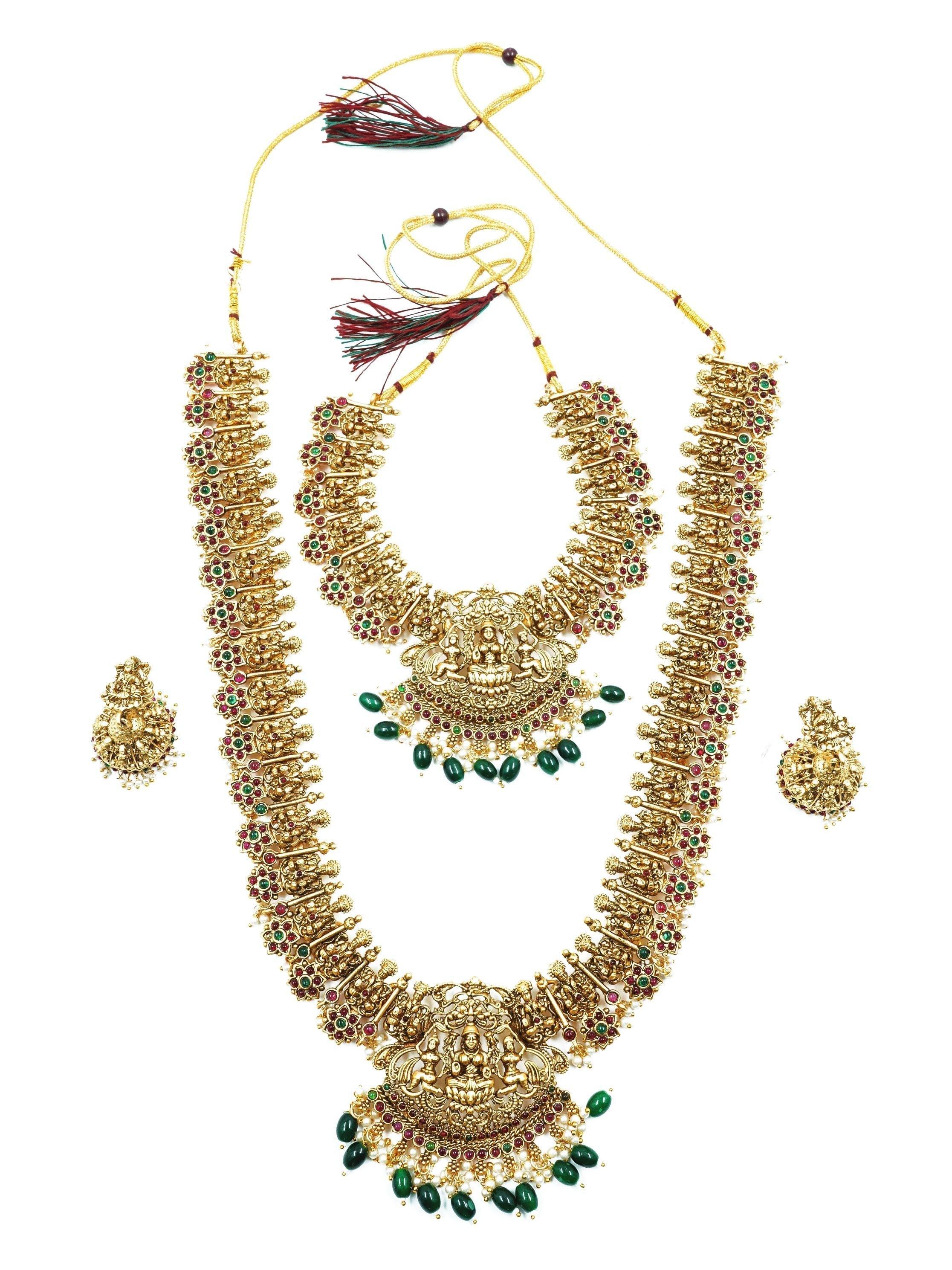 Premium Gold Finish Necklace Set Combo 16881N - Griiham