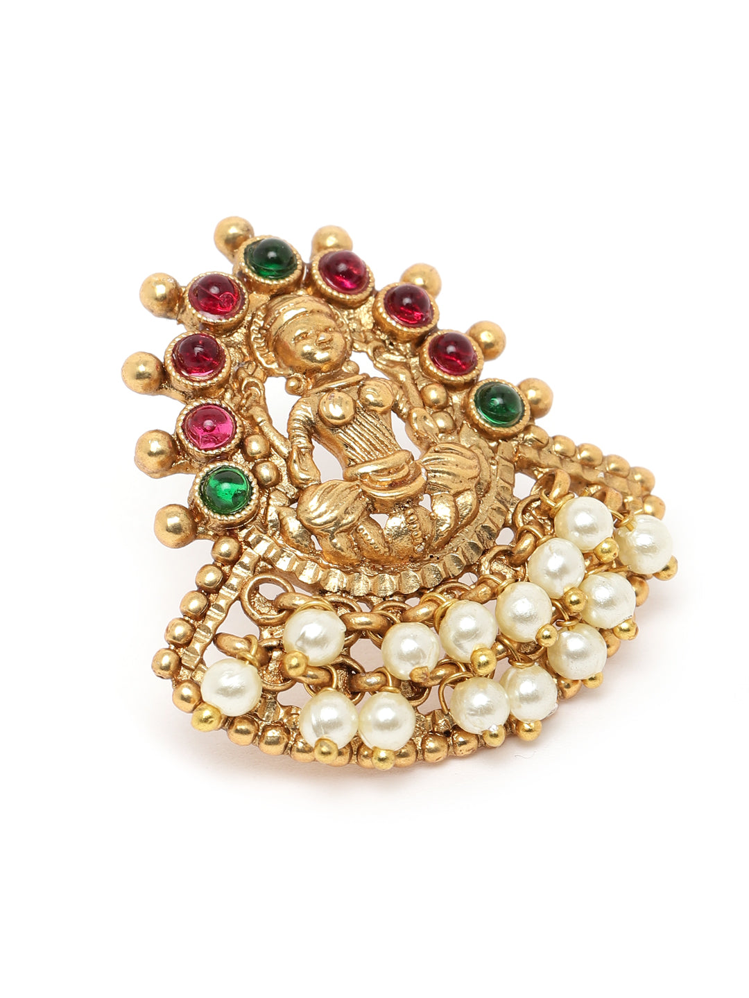 Premium Gold Finish Pendent Set with pearls and AD Stones 22126N