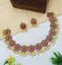 Premium Gold Finish Ruby emerald Stone Necklace set