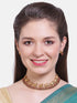 Premium Gold Finish Trending Necklace set with cz stones and Ruby emeral - Griiham