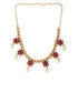 Premium Gold Finish Trendy Reversible stone necklace set 22110N