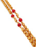 Premium Gold Finish Two Layers Real Coral / Pearl / Jade Chain 30 inches 6915N