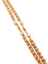 Premium Gold Finish Two Layers Real Coral / Pearl / Jade Chain 30 inches 6917N - Griiham
