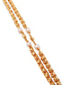 Premium Gold Finish Two Layers Real Coral / Pearl / Jade Chain 30 inches 6917N