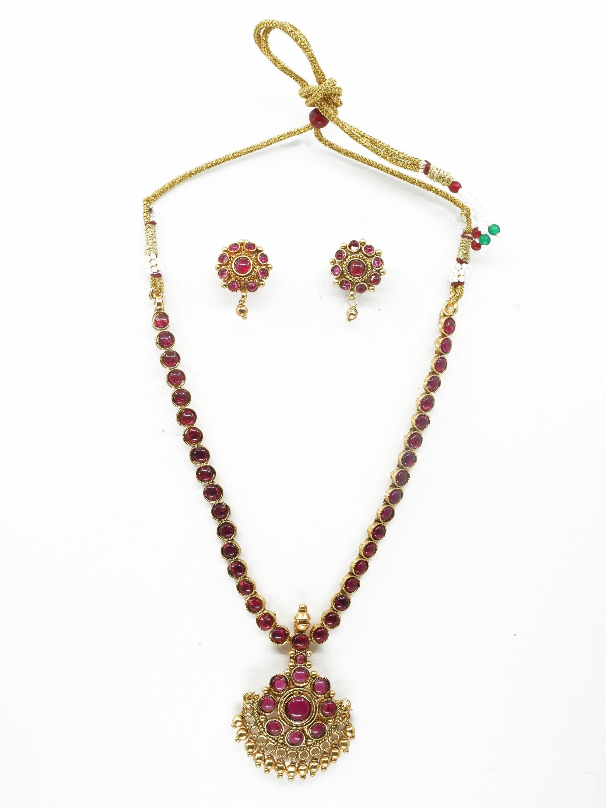 Premium Gold Plated All occasion Necklace Set with diff colours 11310N - Griiham
