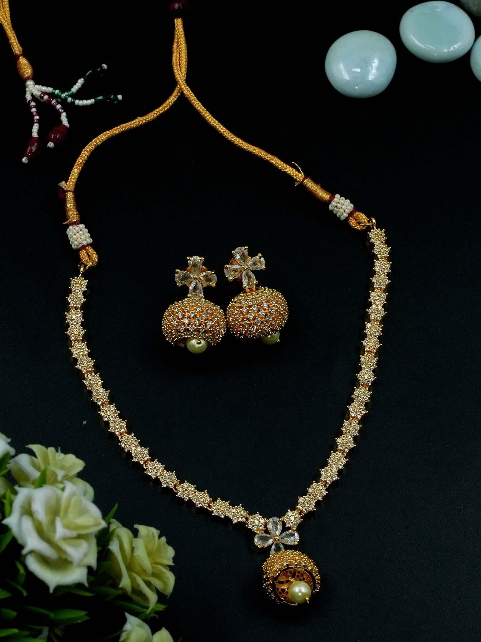 Premium Gold Plated Bestseller design Short Cocktail Necklace Set 8827N - Griiham