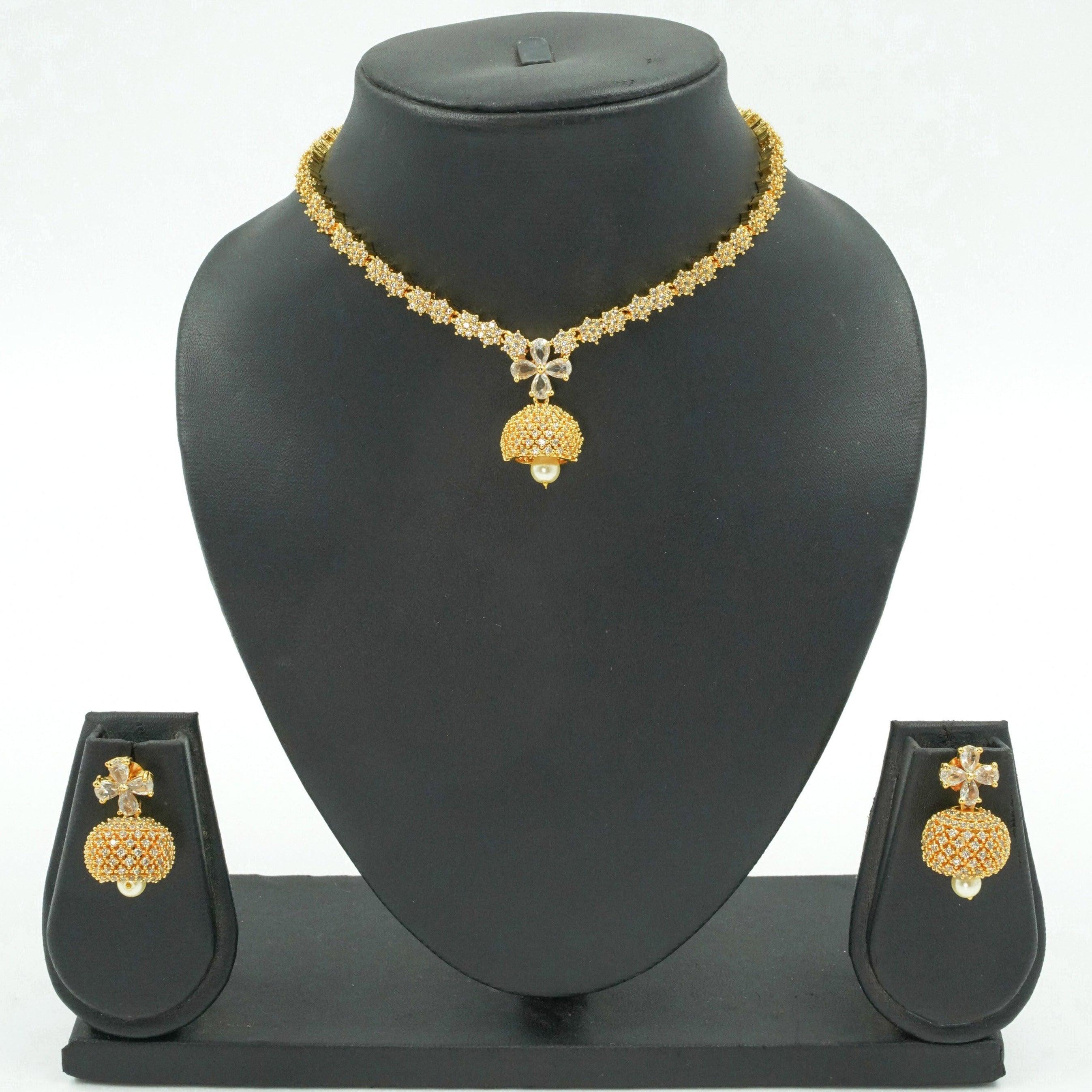 Premium Gold Plated Bestseller design Short Cocktail Necklace Set 8827N - Griiham
