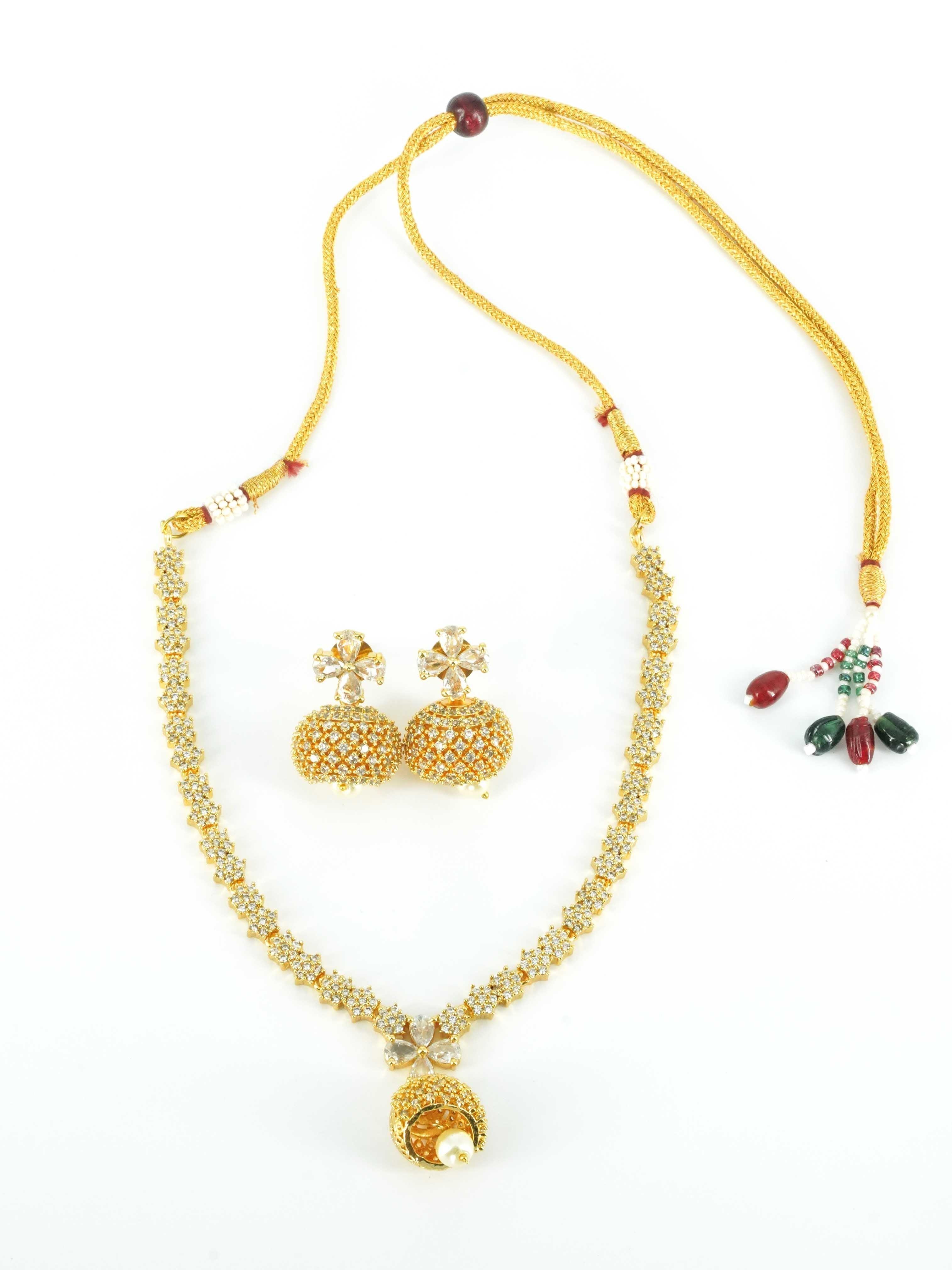 Premium Gold Plated Bestseller design Short Cocktail Necklace Set 8827N - Griiham