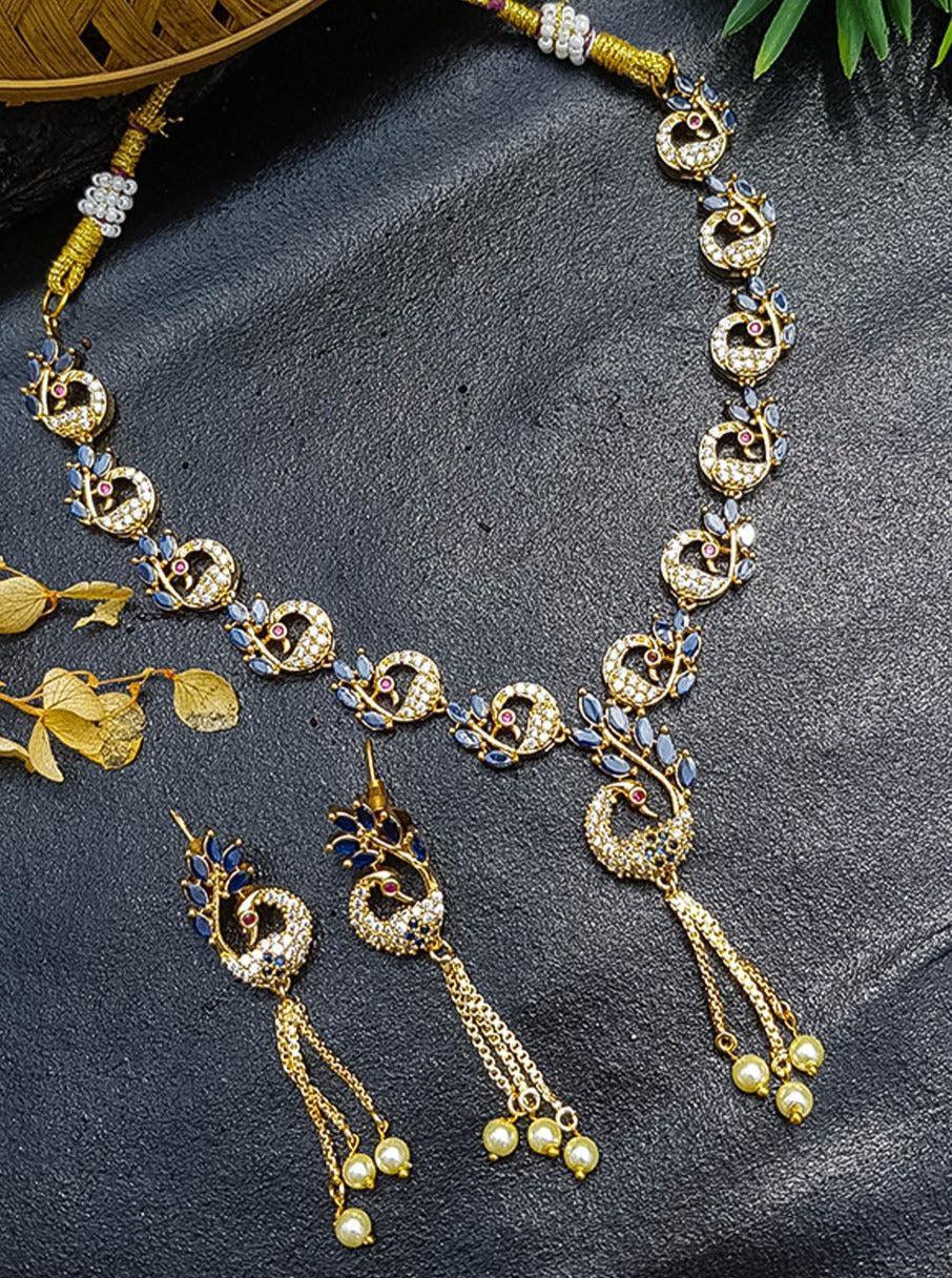 Premium Gold Plated Bestseller design Short Cocktail Necklace Set 9504N-11 - Griiham