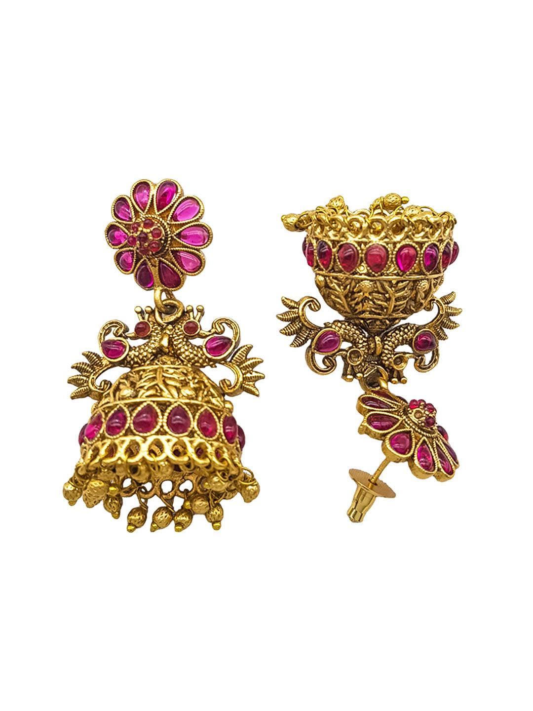 Premium Gold Plated Cute Jhumki Earrings 22093N - Griiham