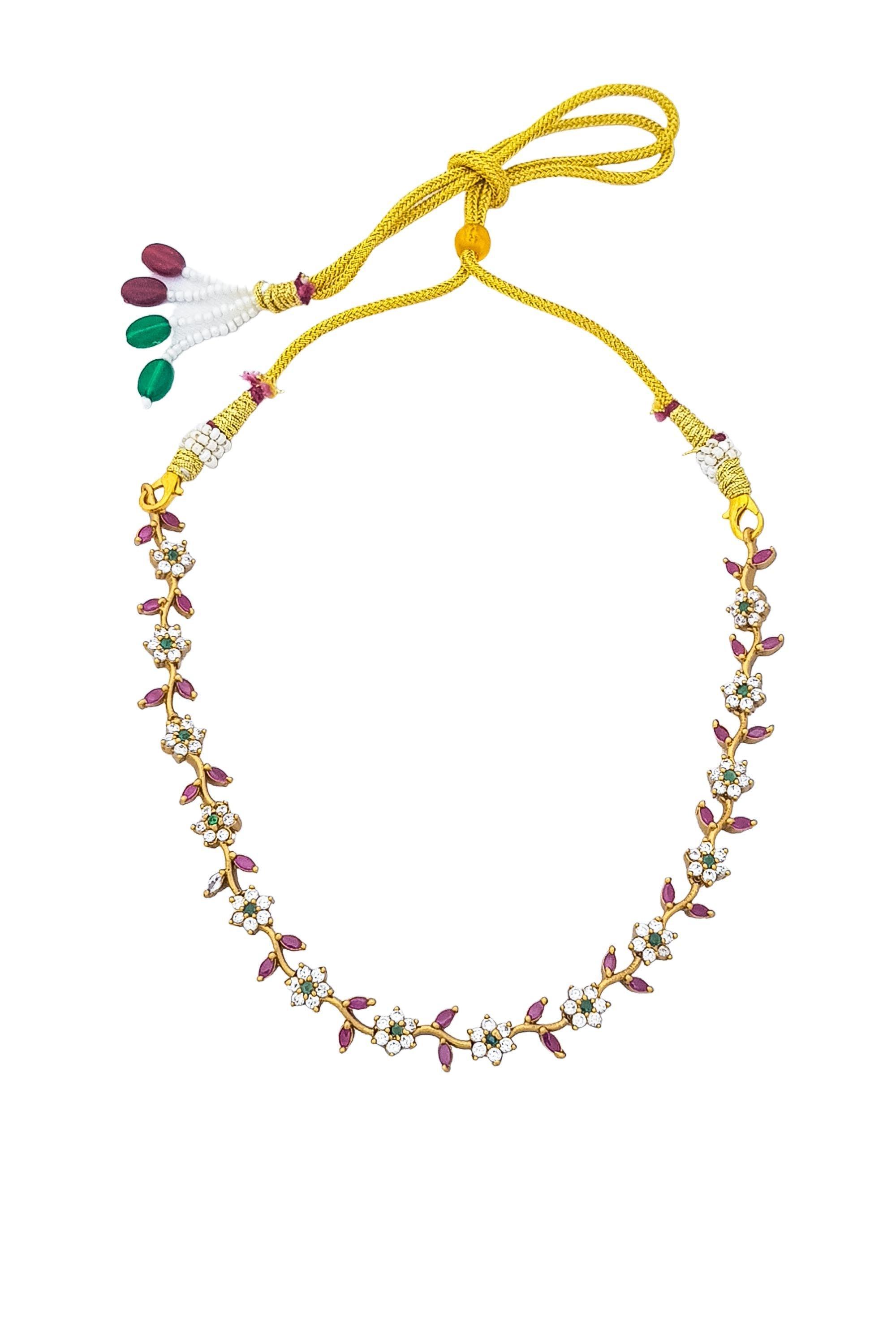 Premium Gold Plated Designer CZ Necklace Set 17069N - Griiham