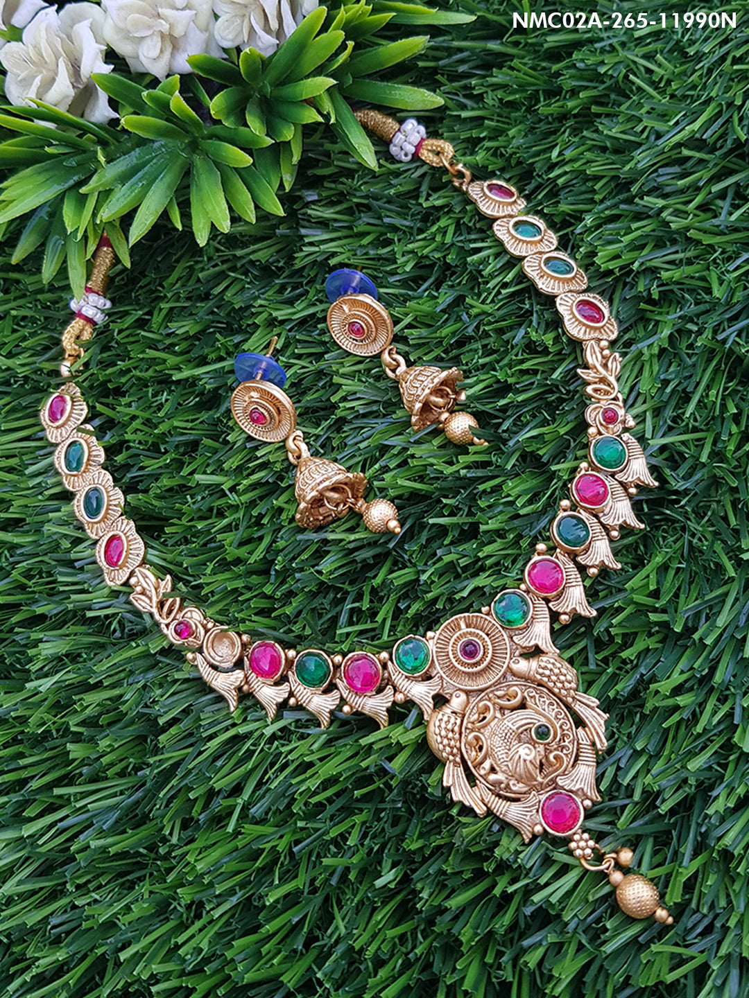 Premium Gold Plated Elegant All occasions Necklace Set in different colors 11988N