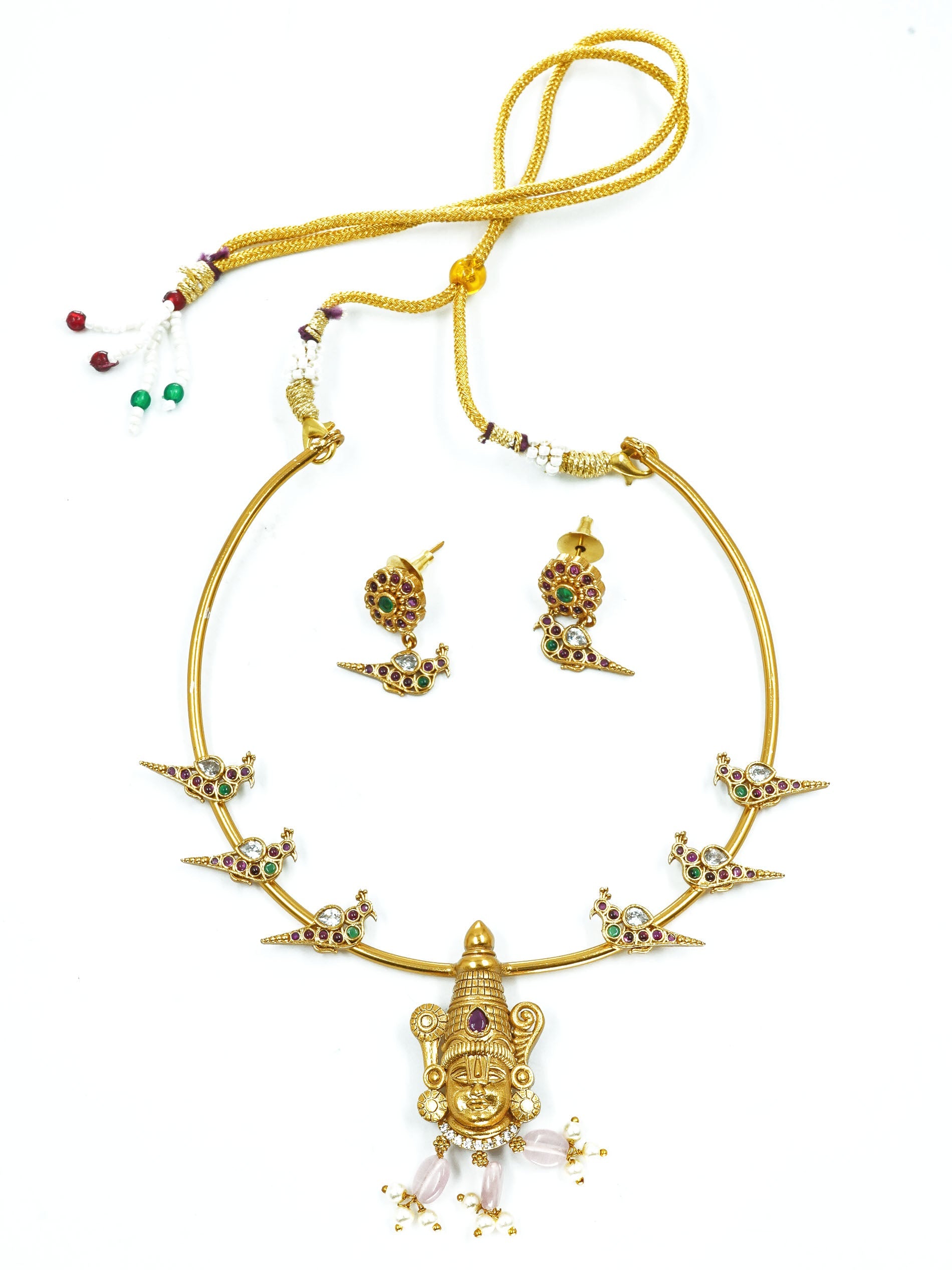 Premium Gold Plated Exclusive designer Pipe Necklace Set 13321N