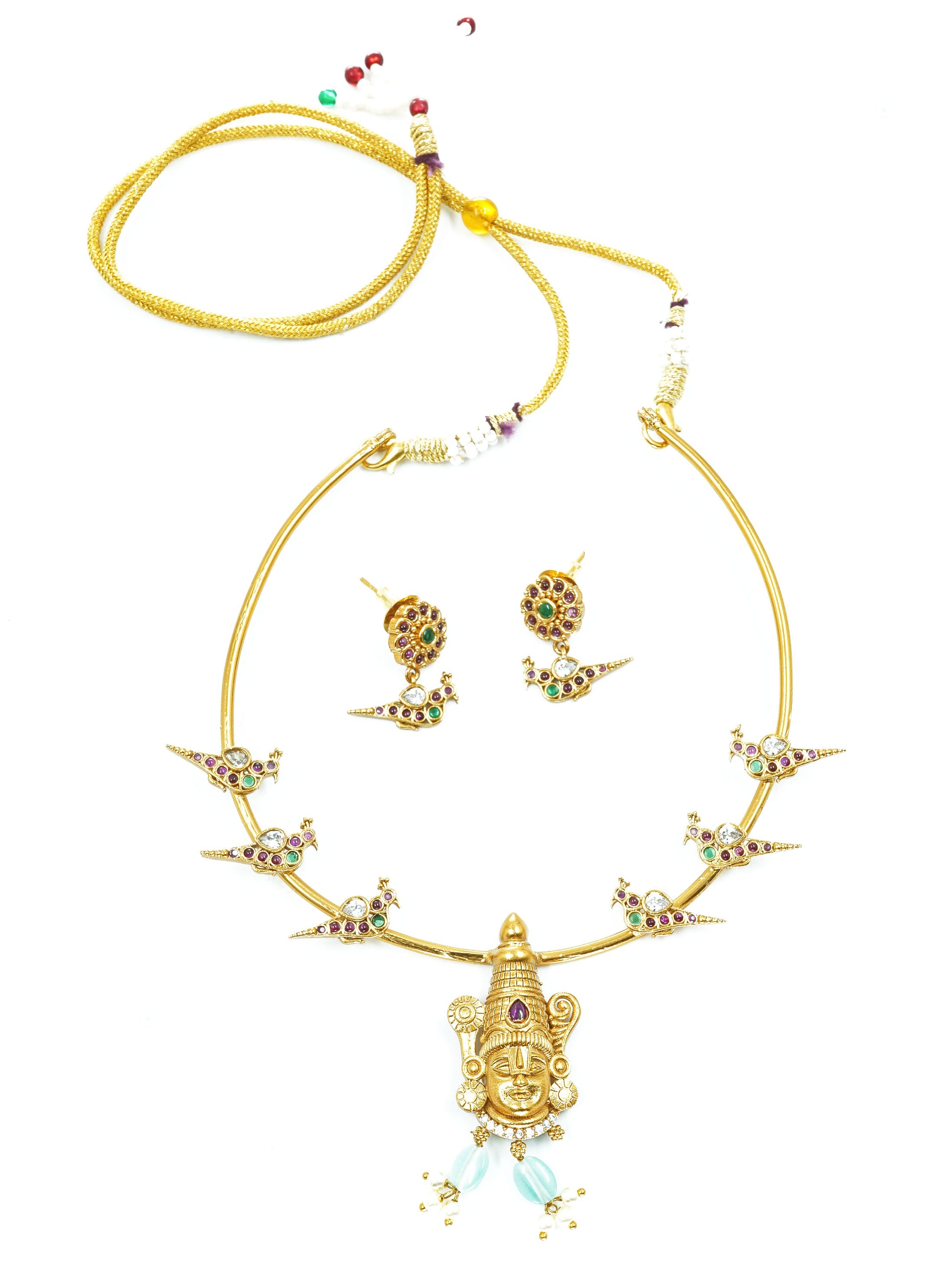 Premium Gold Plated Exclusive designer Pipe Necklace Set 13321N