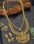 Premium Gold Plated Grand Long Laxmi Necklace Set