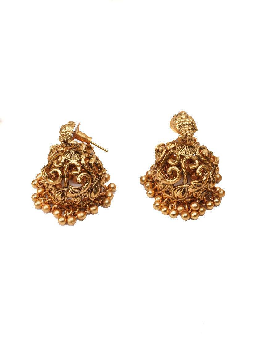 Premium Gold Plated Heavy Look Laxmi Necklace Set 9255N - Griiham