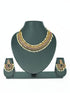 Premium Gold Plated Kemp Studded Necklace Set 13329N