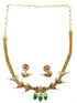 Premium Gold Plated Kempu Stone studded Designer Necklace set 10469N - Griiham