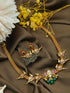 Premium Gold Plated Kempu Stone studded Designer Necklace set 10469N - Griiham