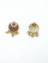 Premium Gold Plated Kempu Studded Chic Necklace set with Pearl String 10400N - Griiham