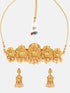 Premium Gold Plated Laxmi Choker Set with pearls and gold drop 6470N - Griiham
