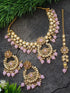 Premium Gold Plated Mirror Stone Necklace Set with Tikka 13171N