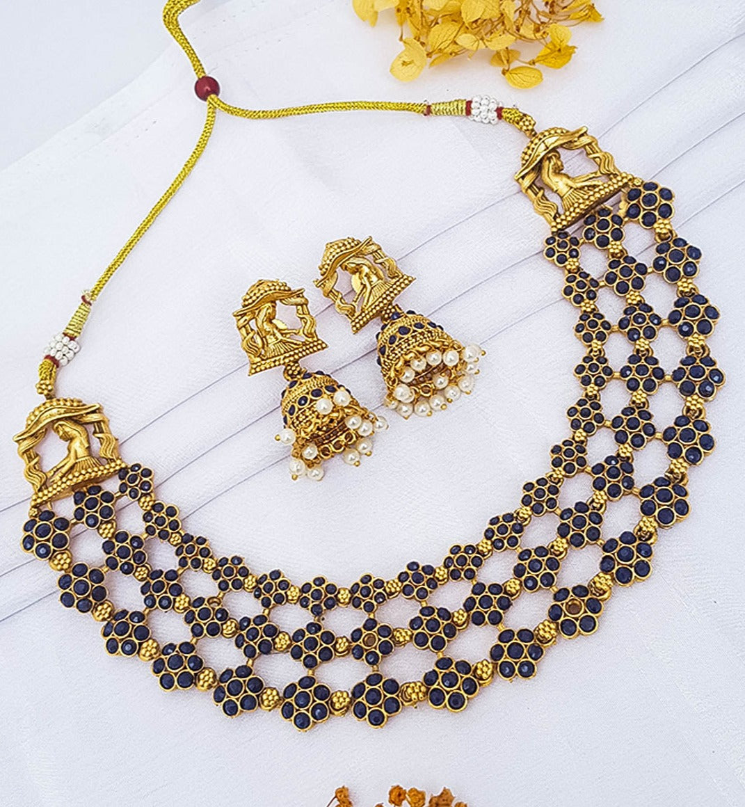 Premium Gold Plated Palki Design Necklace 13034N