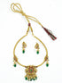 Premium Gold Plated Pipe Necklace set with Multicolour stones 10485N - Griiham