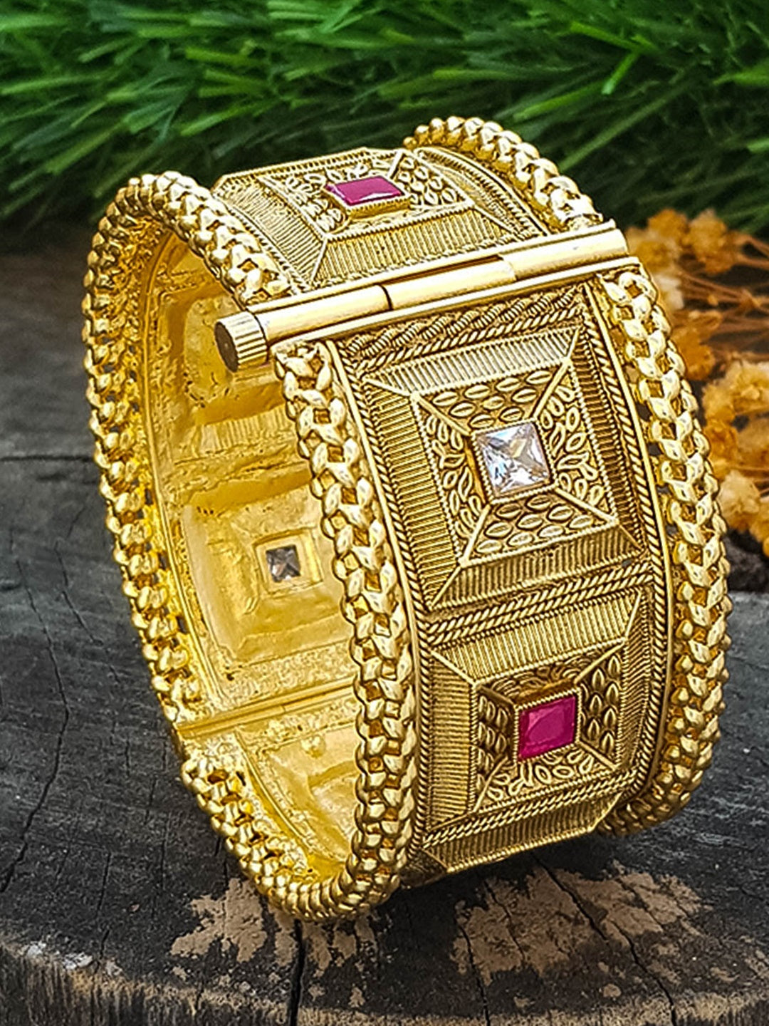 Premium Gold Plated Rajwadi Kada Bangle 12819B