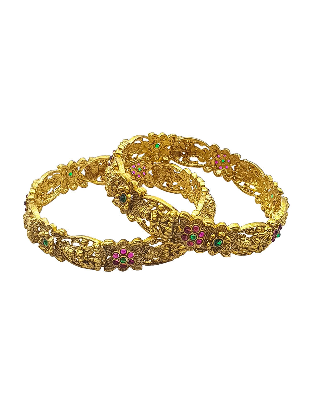Premium Gold Plated Set of 2 Bangles with AD Stones 22246A