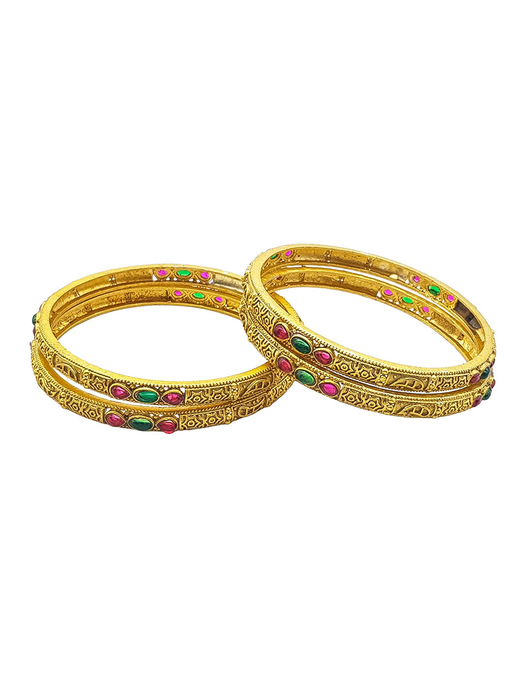 Premium Gold Plated Set of 4 Bangles with AD Stones 22249A