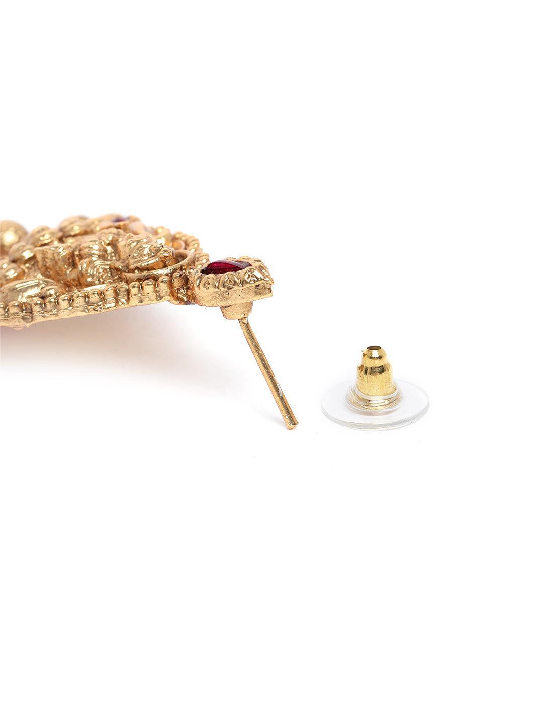 Premium Gold Plated Temple design Pendant Set 20781N-1