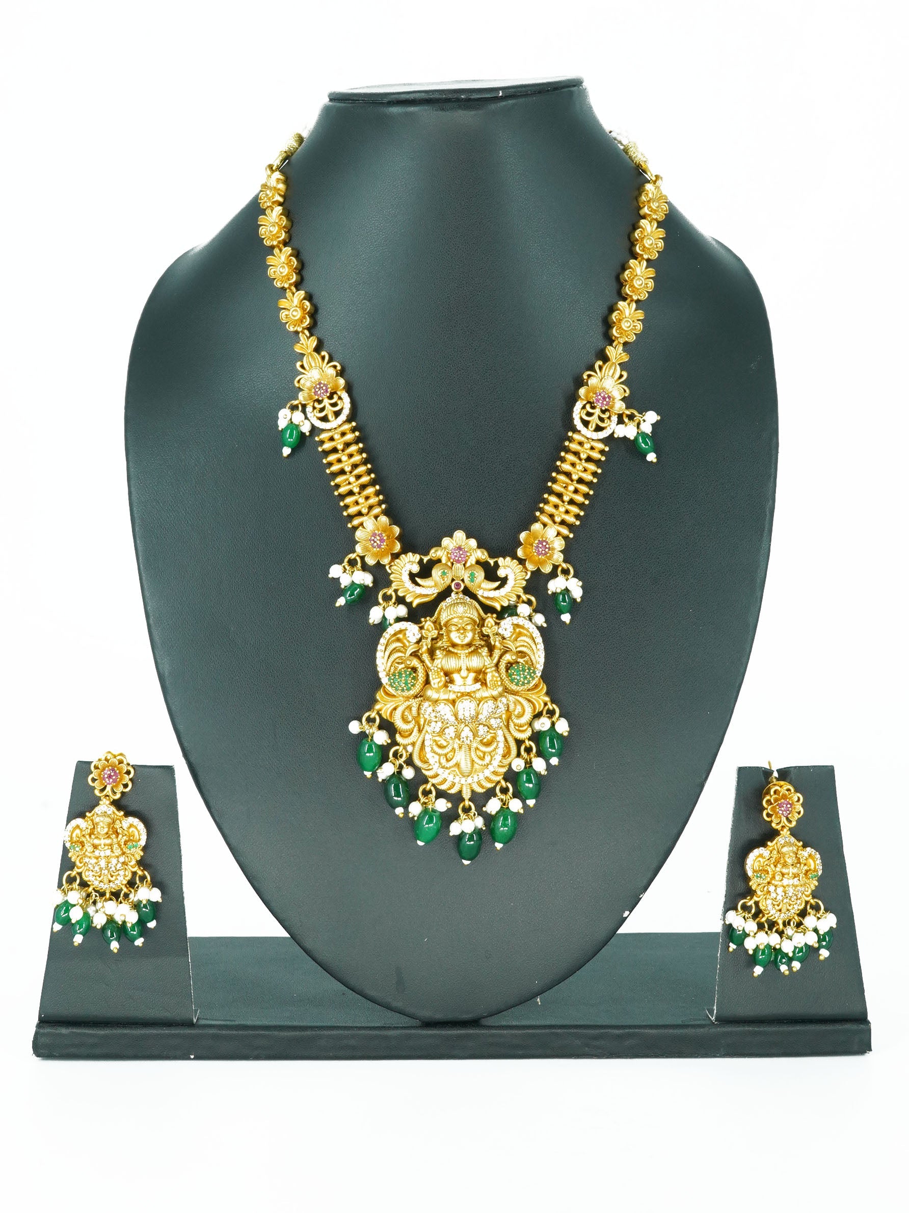 Premium Gold Plated designer Classic Temple Necklace Set 13307N