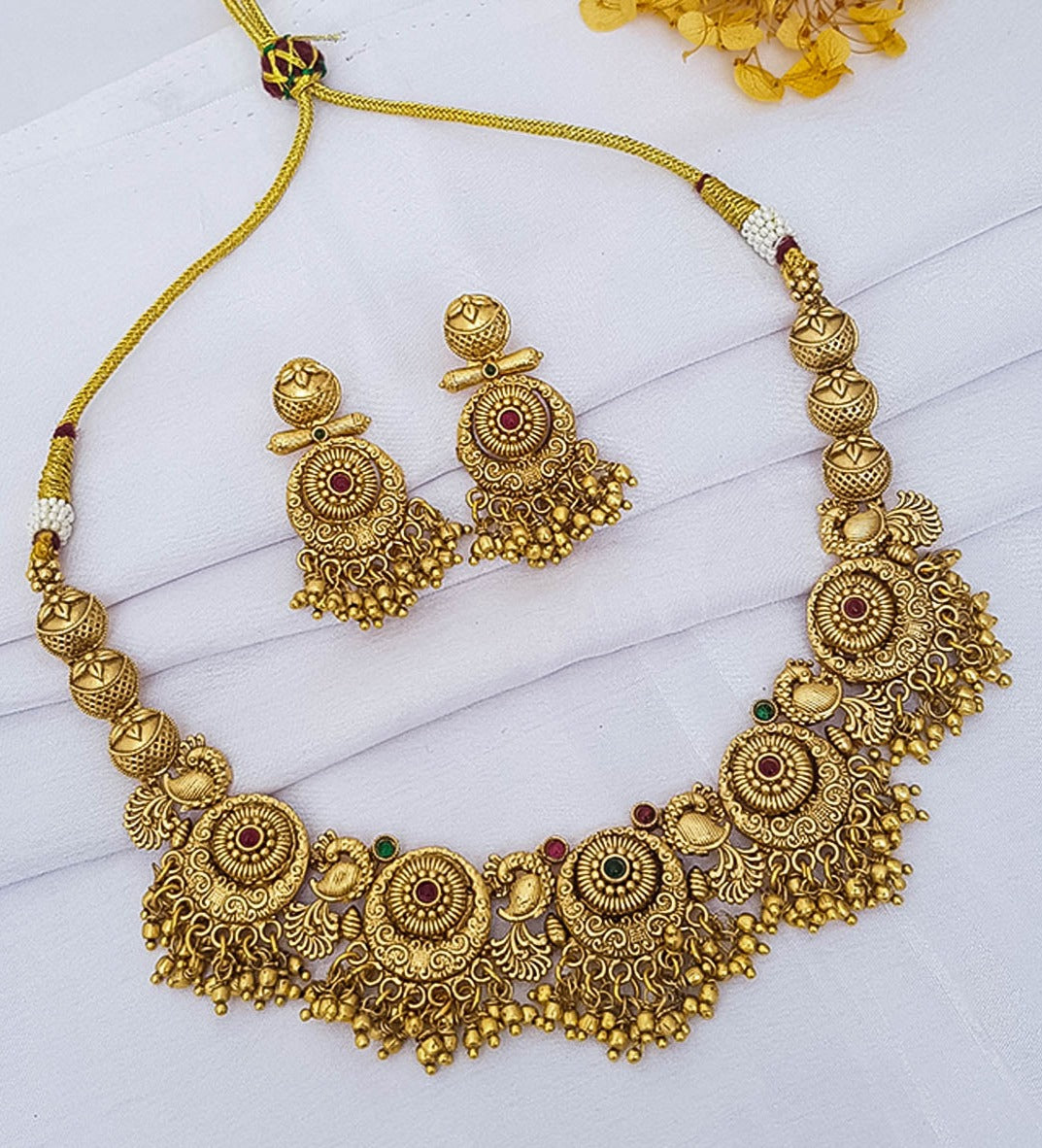 Premium Gold Plated designer Peacock Necklace Set 13291N