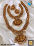 Premium Gold Polish Classic Laxmi design Stone studded Necklace Set combo (Long+short) 4848N