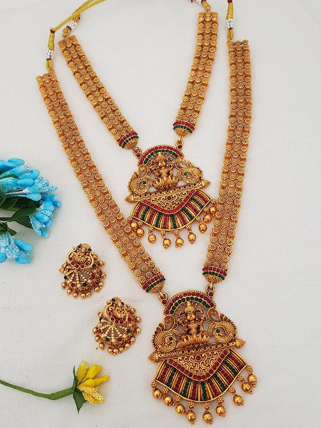 Premium Gold Polish Necklace Set combo (Long+short) 9903N - Griiham