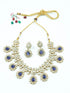 Premium Gold Polki Necklace Set with Colour Options 12575N - Griiham