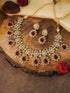 Premium Gold Polki Necklace Set with Colour Options 12575N - Griiham