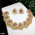 Premium Gold finish Multicolor Stone Cz zercon necklace set 8300N-Necklace Set-Kanakam-Navaratna-Griiham