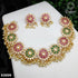 Premium Gold finish Multicolor Stone Cz zercon necklace set 8300N-Necklace Set-Kanakam-Multi-Griiham