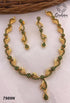 Premium Gold finish cz stones Necklace set 7988N-Necklace Set-Kanakam-Green-Griiham