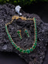 Premium Gold plated Single line CZ stone 1st Quality Necklace set-Necklace Set-Kanakam-Ruby Red-Griiham
