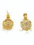Premium Matt Gold Finish Classic Laxmi with peacock Short Necklace Set with Kemp Stones NAG02-778-3781N - Griiham